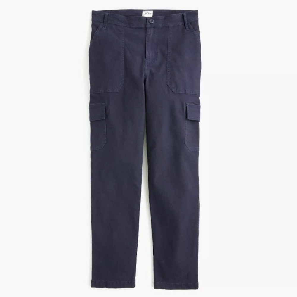 NWT J. Crew Straight Leg High Rise Cargo Pants In Navy Blue